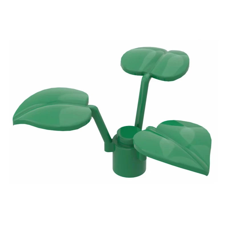 160pcs bag MOC Compatible 6255 Plant Flower Stem1x1x2/3 with 3 Large Leaves Peach Leaf Grass Building Block Bricks Particles Toy